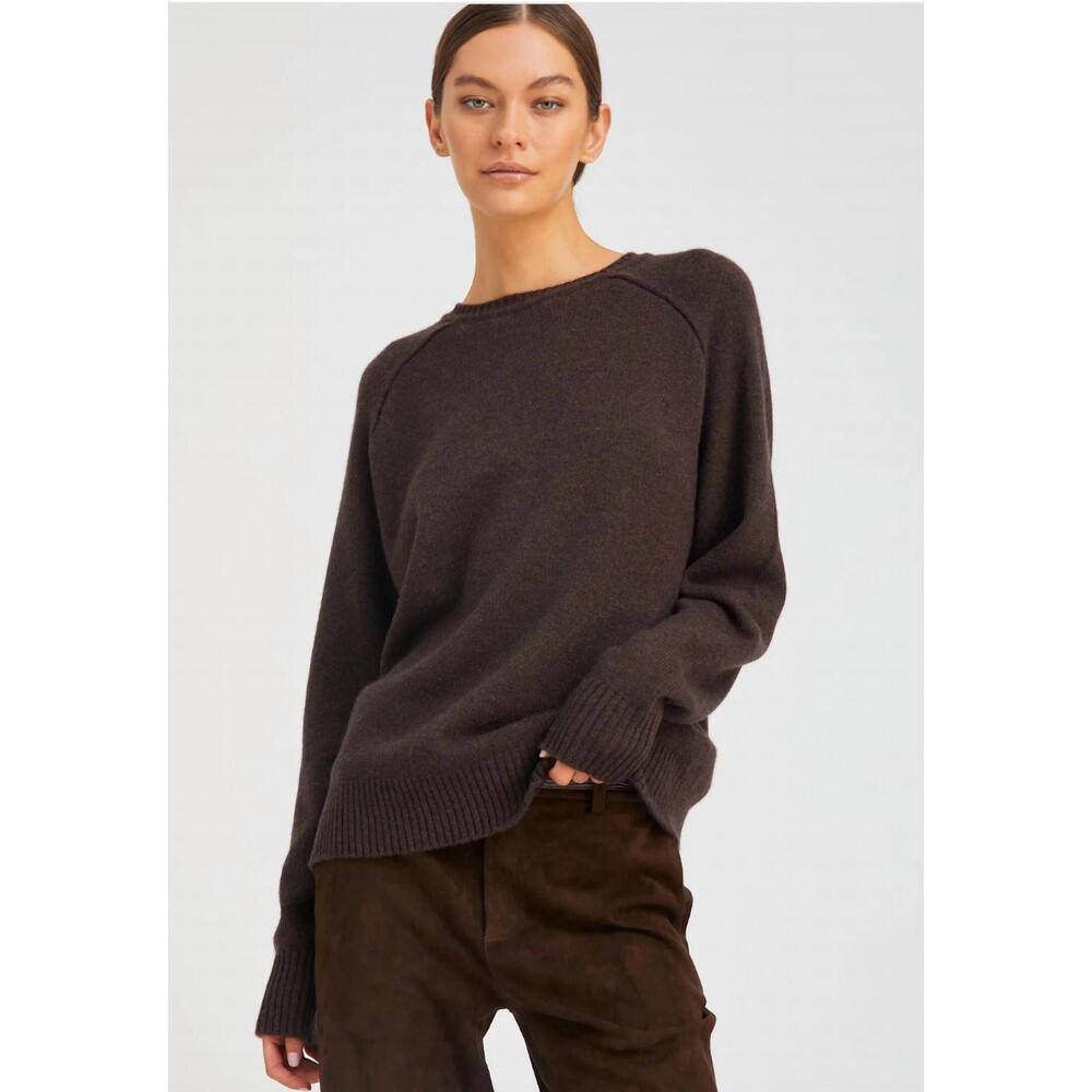 NEW SPRWMN cashmere boyfriend sweater in coffee